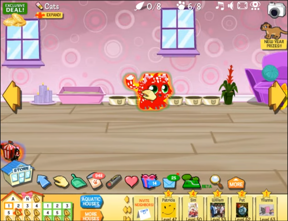 My Facebook game, Happy Pets. I'm miss this game so much, I could keep a  lot of happy pets (2010) 