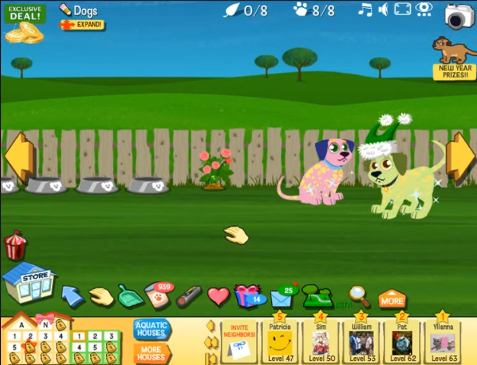 My Facebook game, Happy Pets. I'm miss this game so much, I could keep a  lot of happy pets (2010) 