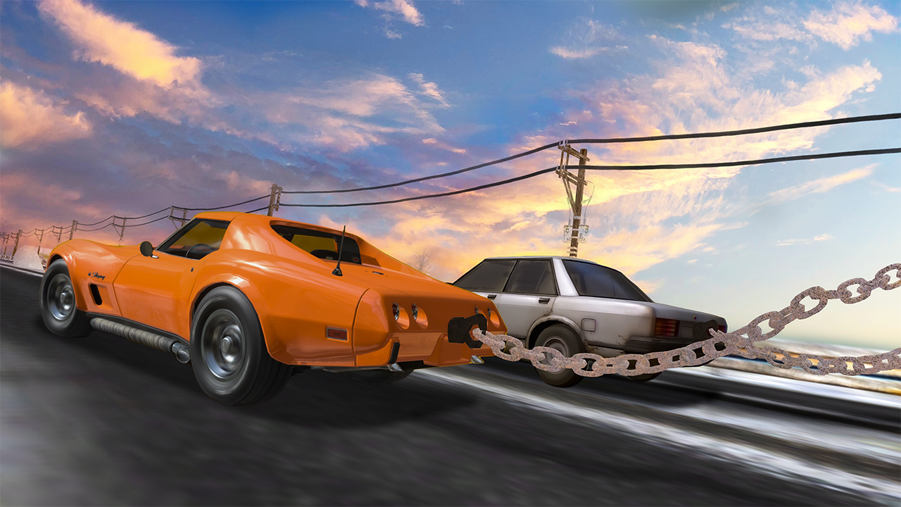 Chain Car Stunt Simulator - 3D Extreme Highway Car Driving Games