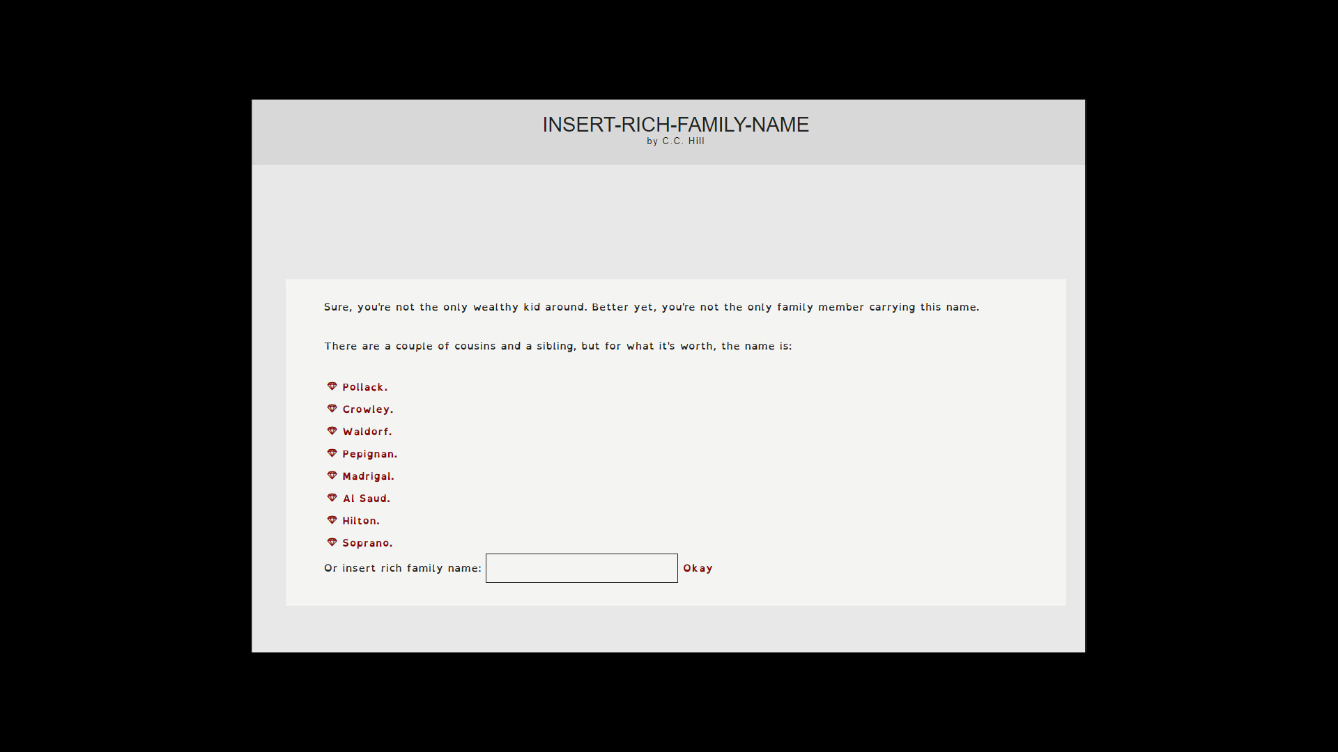 Insert Rich Family Name - Screenshot 5