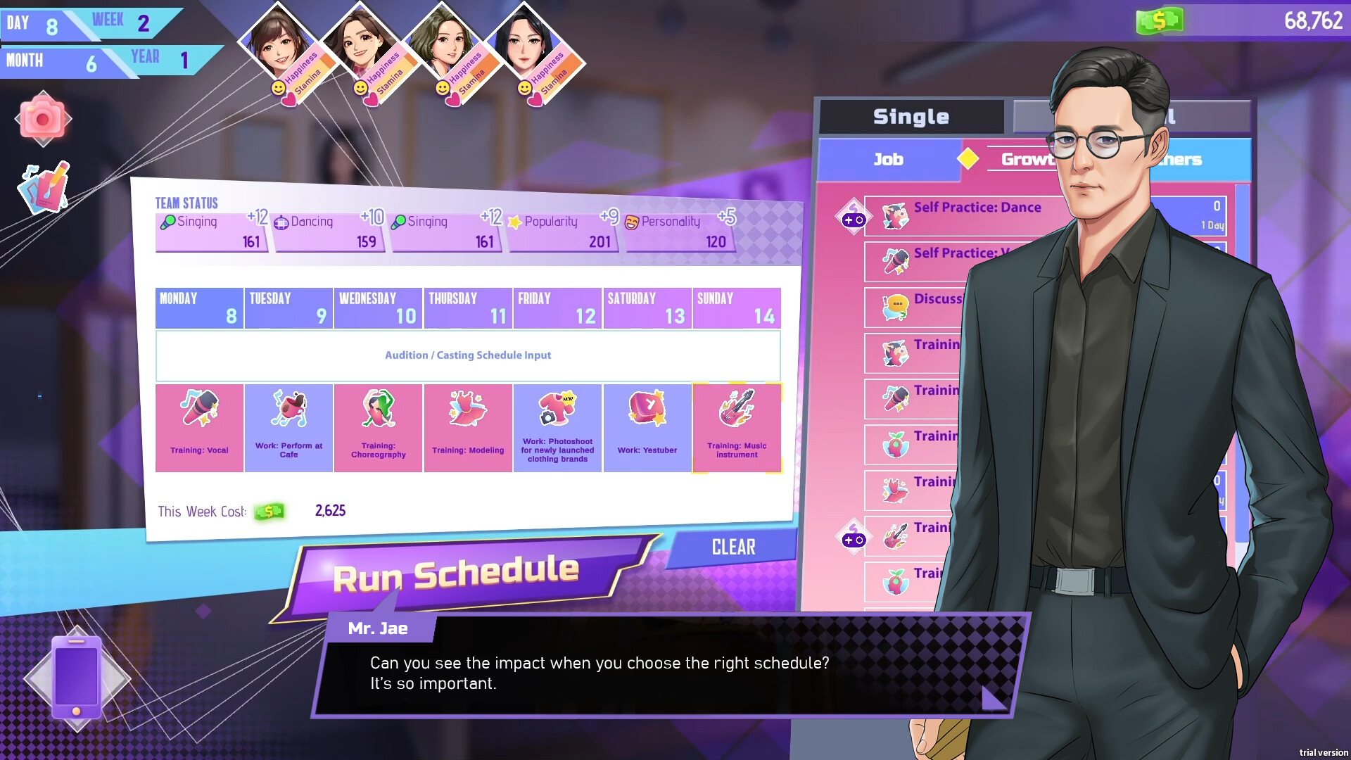 K-Pop Idol Stories: Road to Debut - Screenshot 2