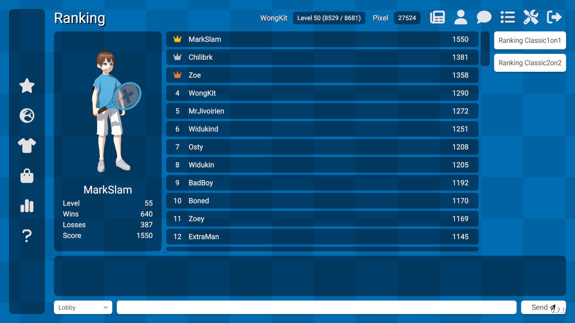 Pixel Tennis - Screenshot 1