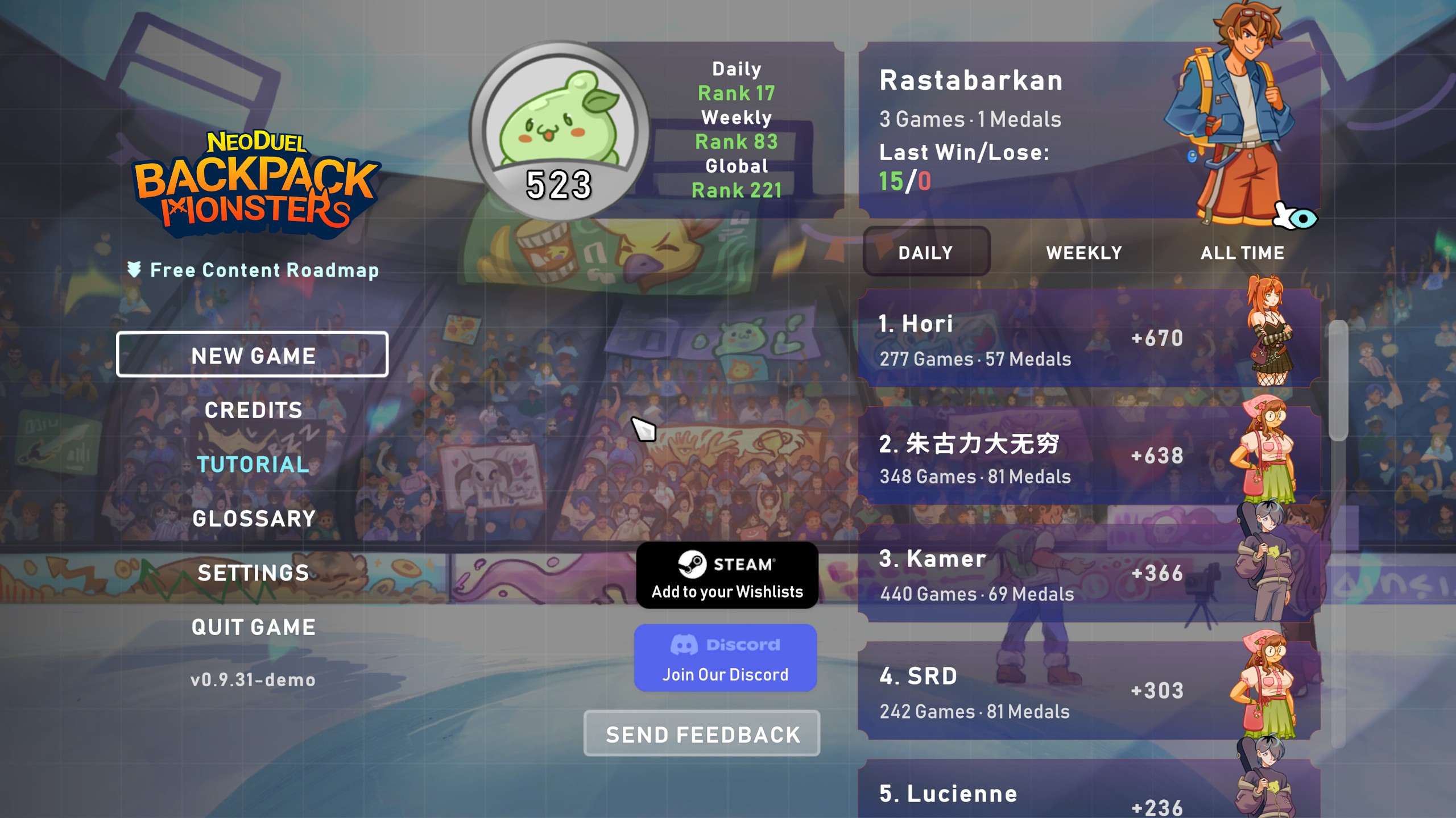 NeoDuel: Backpack Monsters - Screenshot 1