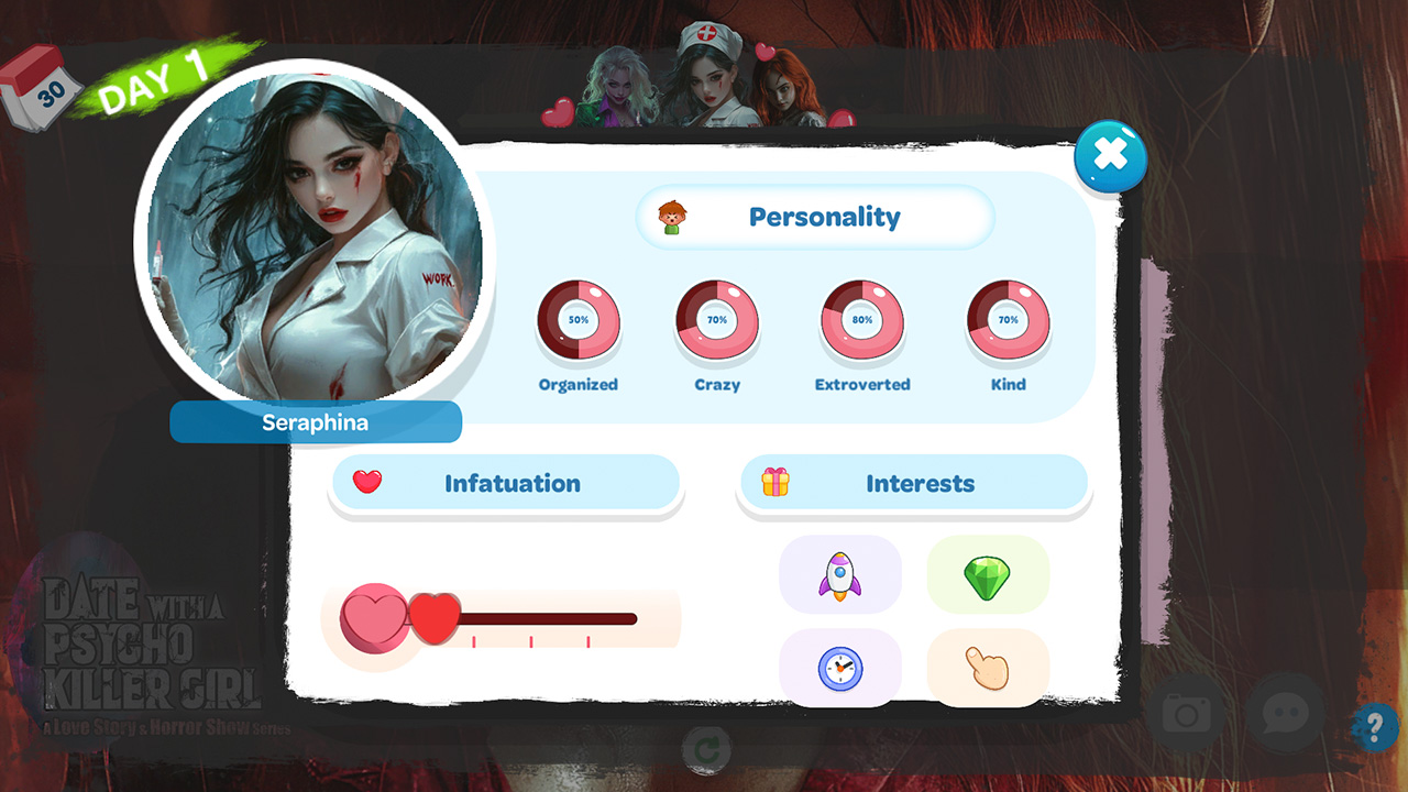 Date with a Psycho Killer Girl: A Love Story & Horror Show Series - Screenshot 3