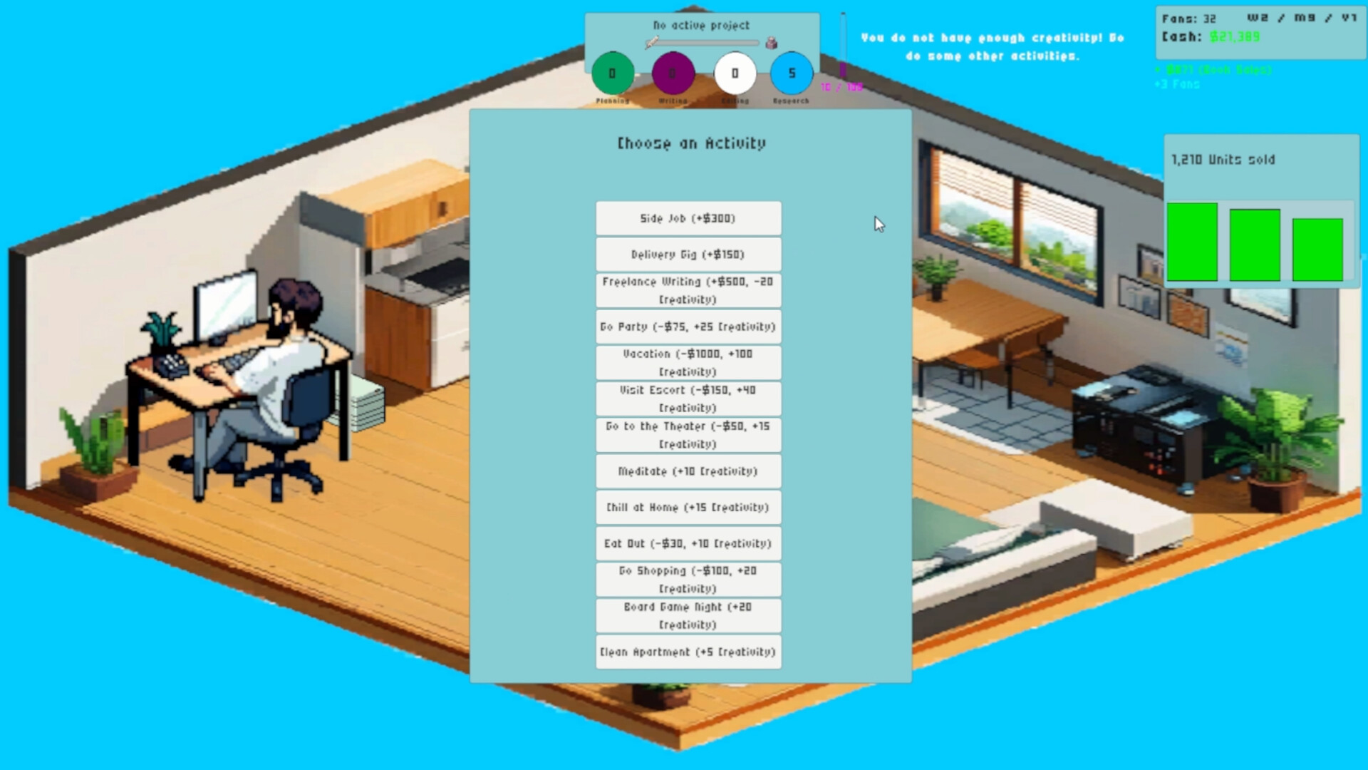 Writer Tycoon - Screenshot 1