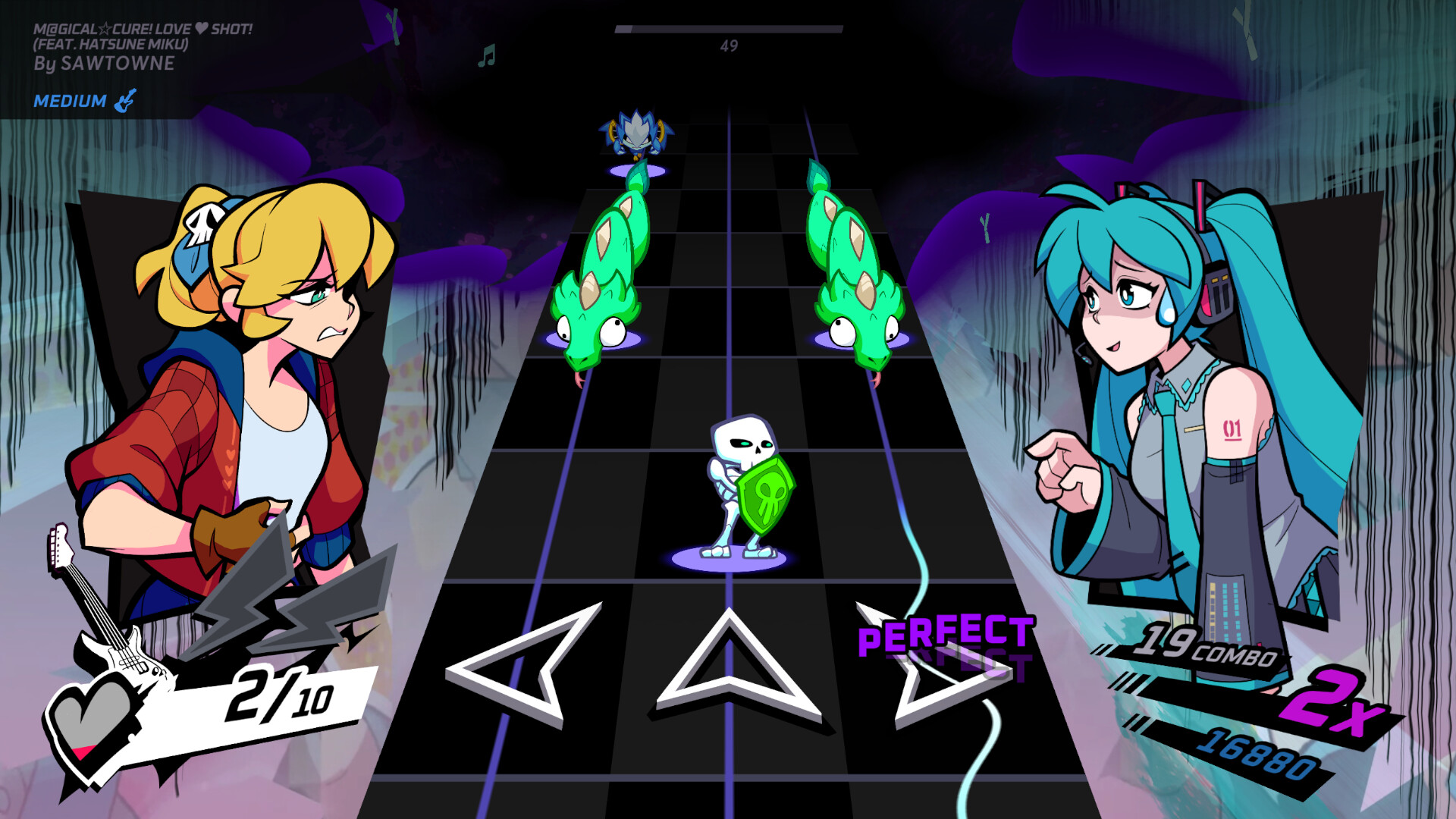 Rift of the NecroDancer: Hatsune Miku - "M@gical Cure! Love Shot!" - Screenshot 3