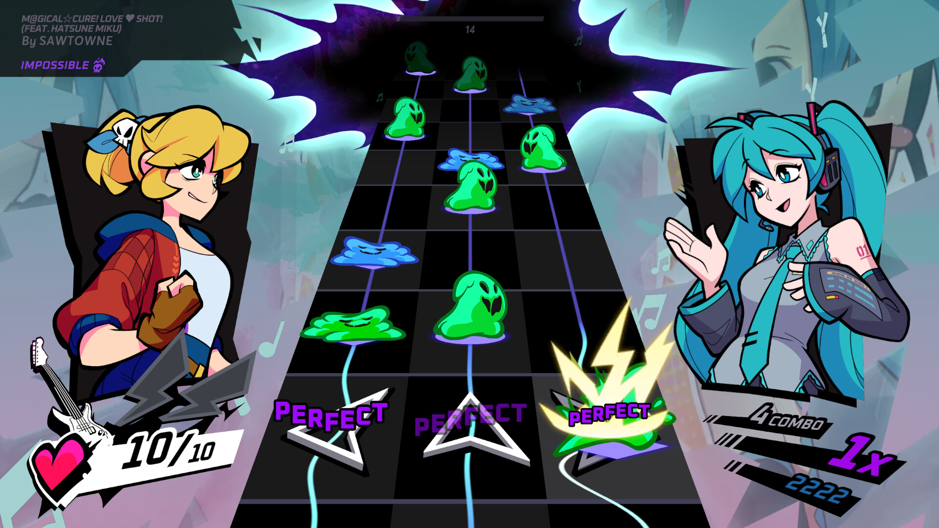 Rift of the NecroDancer: Hatsune Miku - "M@gical Cure! Love Shot!" - Screenshot 1