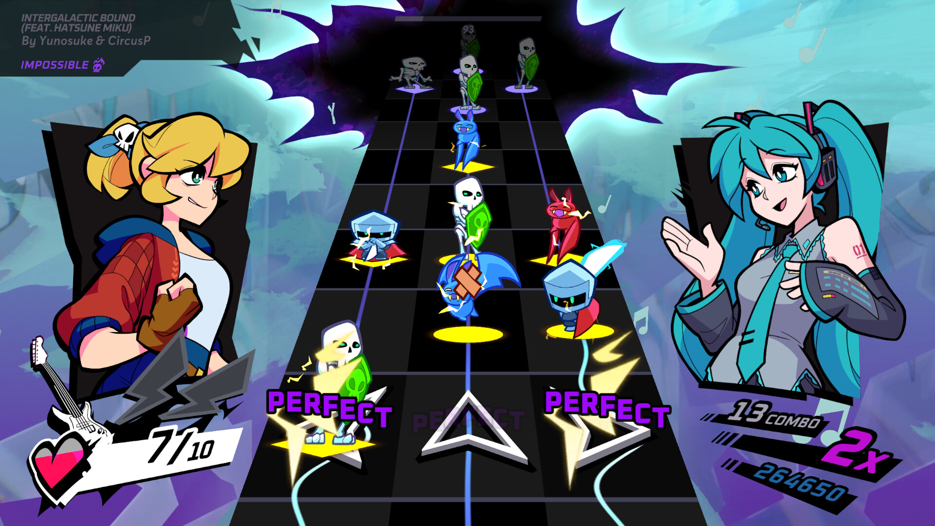 Rift of the NecroDancer: Hatsune Miku - "Intergalactic Bound" - Screenshot 3