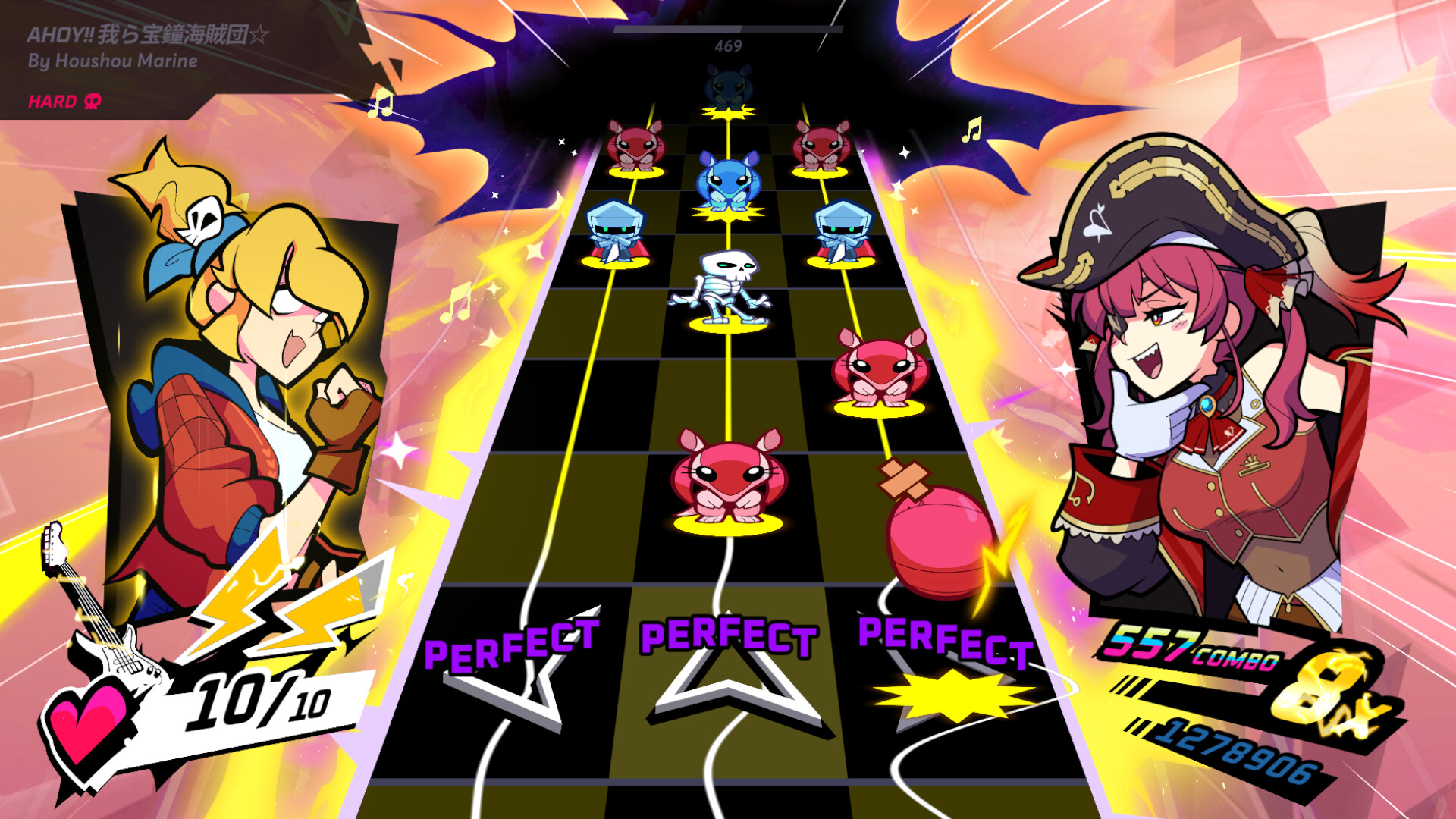 Rift of the NecroDancer: hololive - "Ahoy!! Warera Takara Kane Kaizoku-dan☆" - Screenshot 1