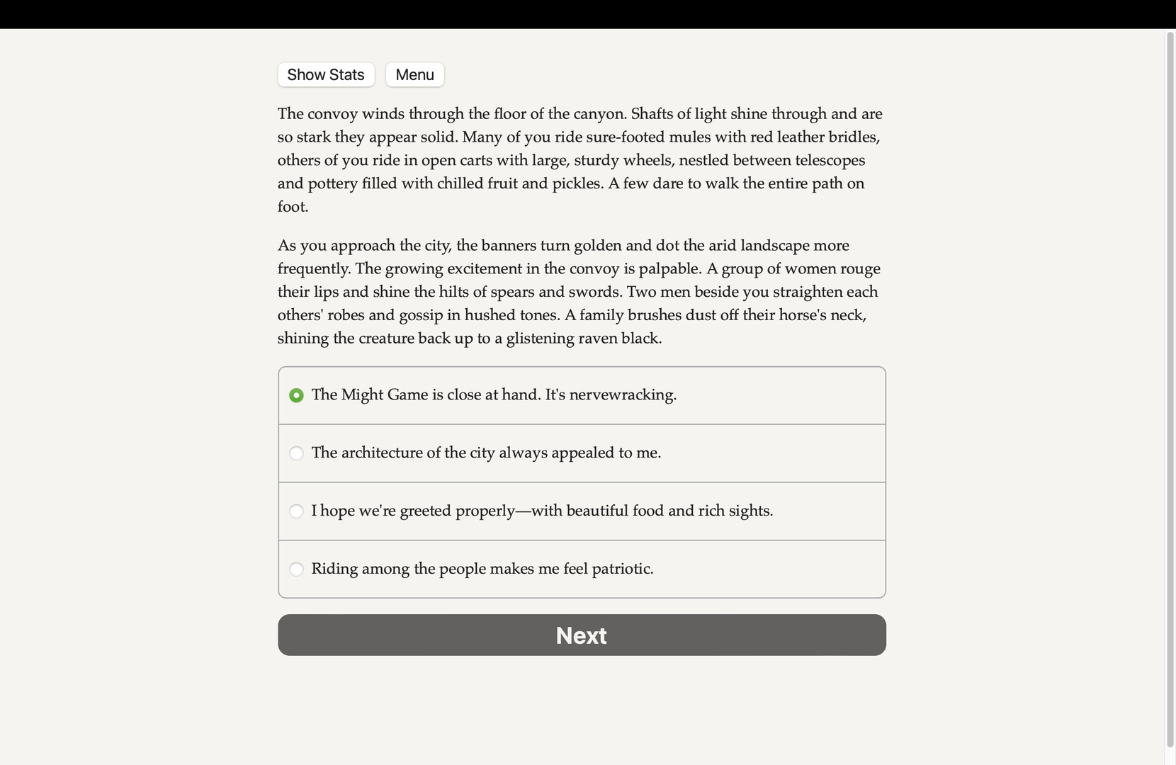 Games of the Monarch's Eye - Screenshot 1