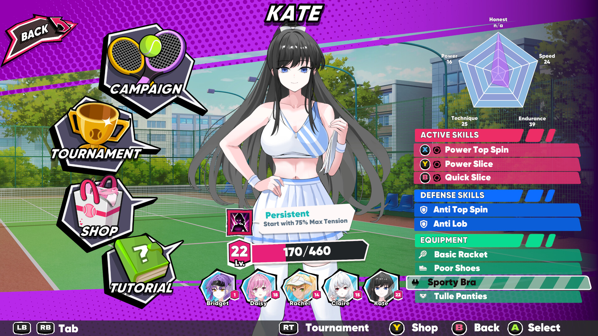 Academy Love Saga: Tennis Angels EX - Screenshot 4