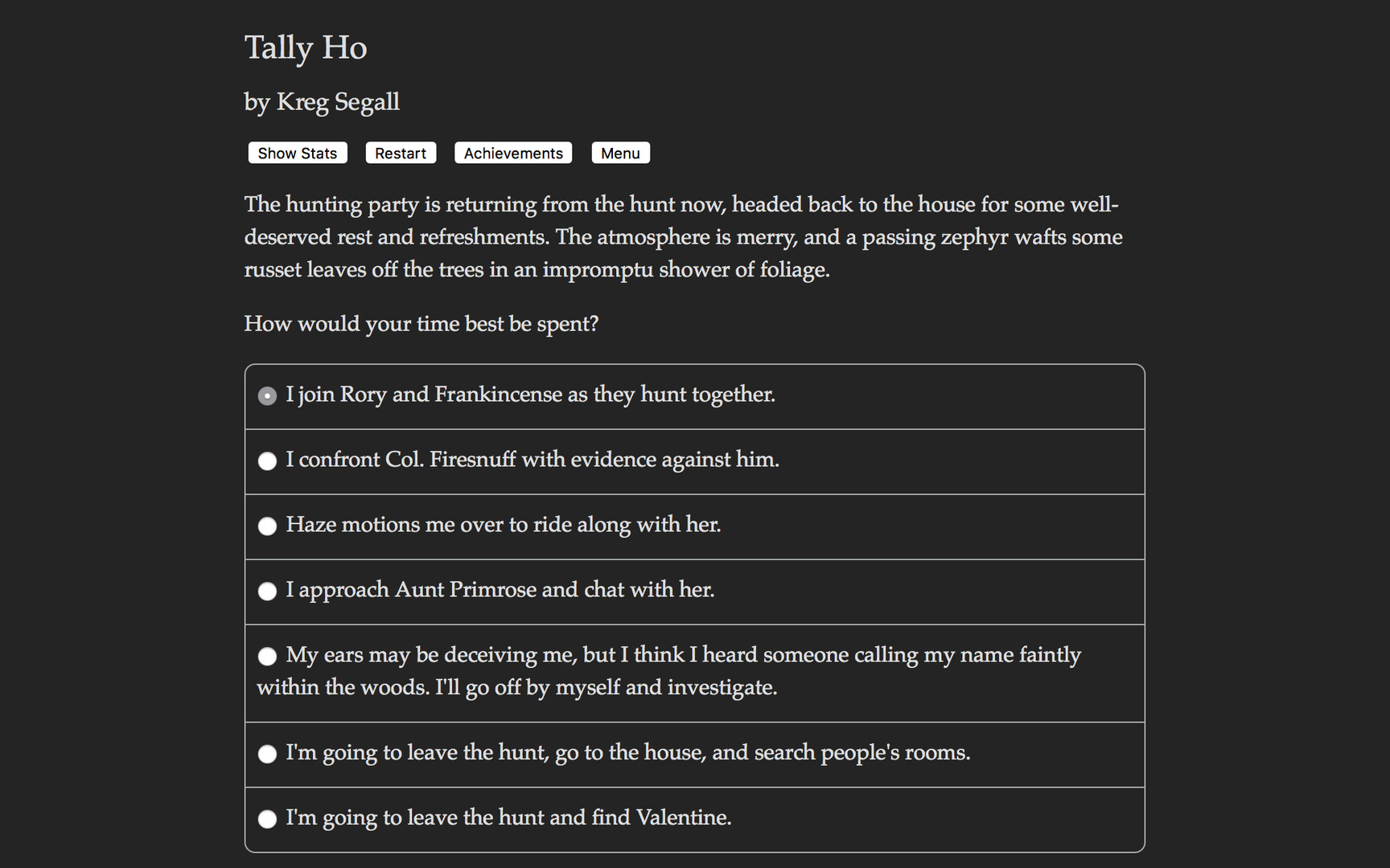 Tally Ho - Screenshot 1