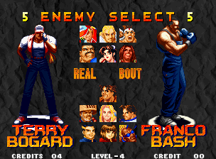 Fatal Fury Real Bout Characters Selection Evolution [1991-1999] 