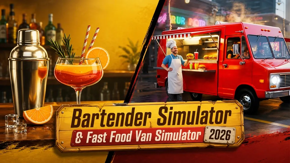 Кадър от Bartender Simulator & Fast Food Van Simulator 2026