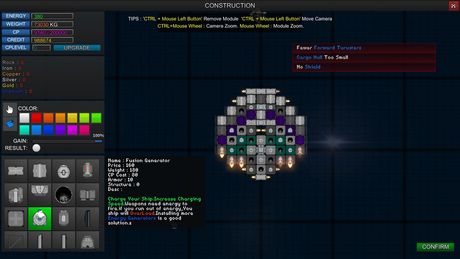 StarShip Constructor Screenshot