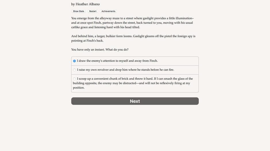 A Study in Steampunk: Choice by Gaslight Screenshot