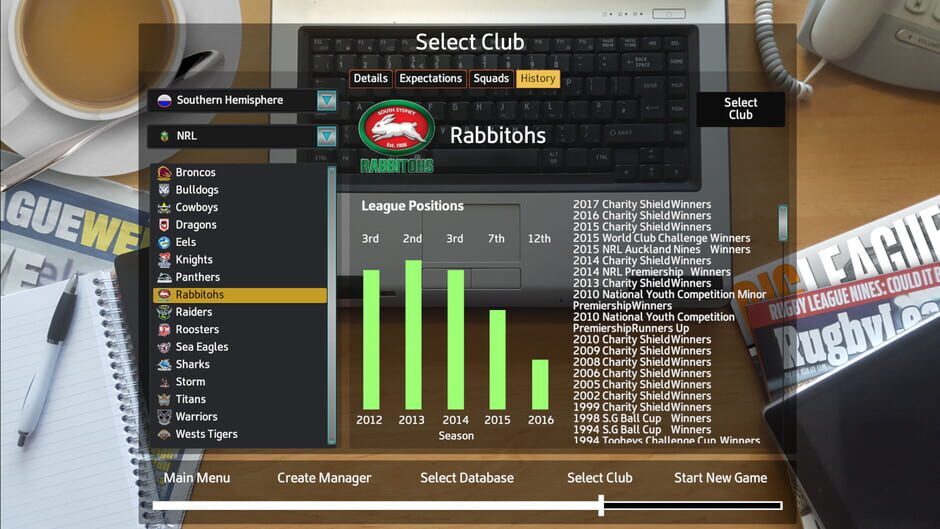 Rugby League Team Manager 2018 Screenshot