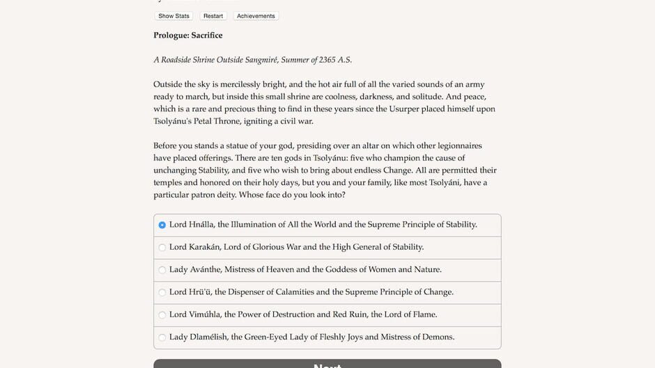 Choice of the Petal Throne Screenshot