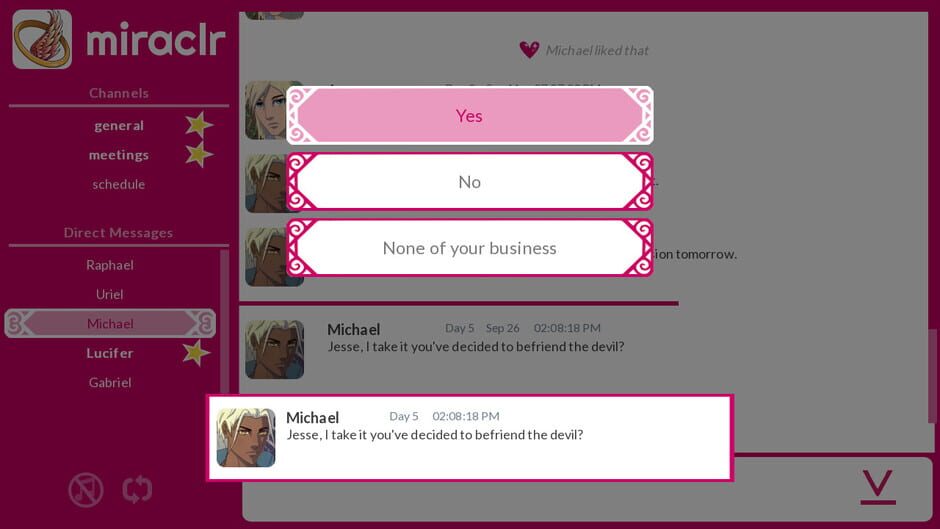 miraclr - Divine Dating Sim Screenshot