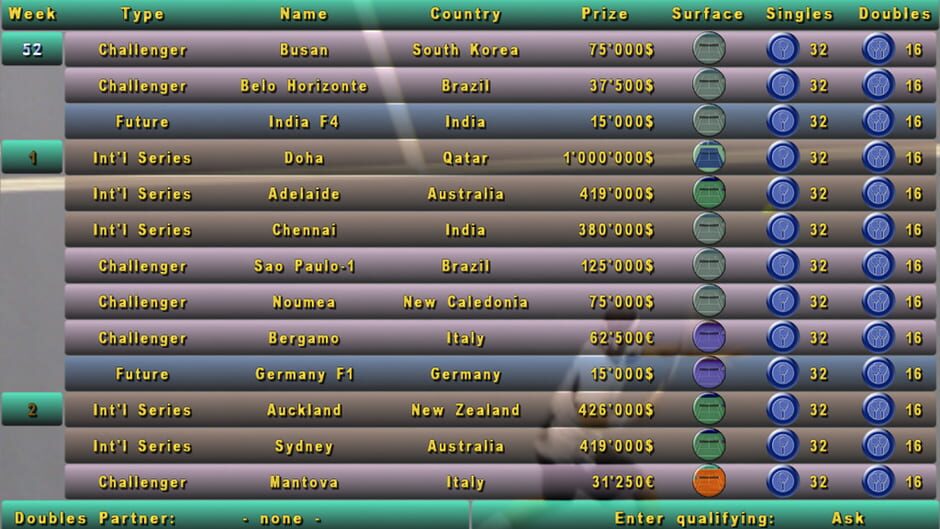 Tennis Elbow Manager Screenshot