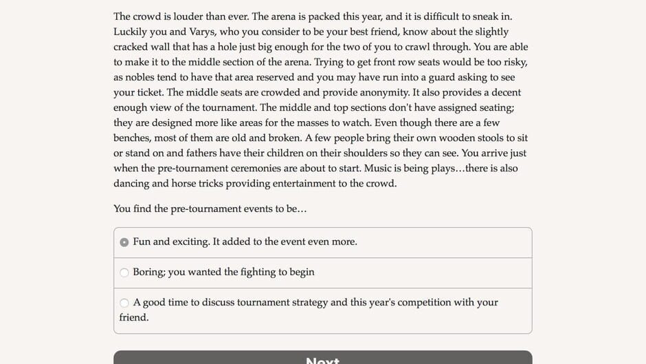 The Great Tournament Screenshot