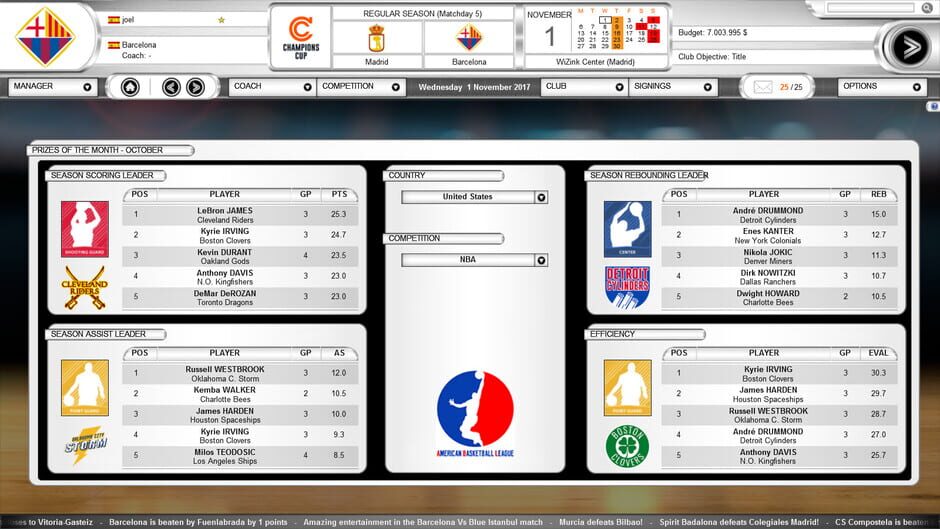 International Basketball Manager Screenshot