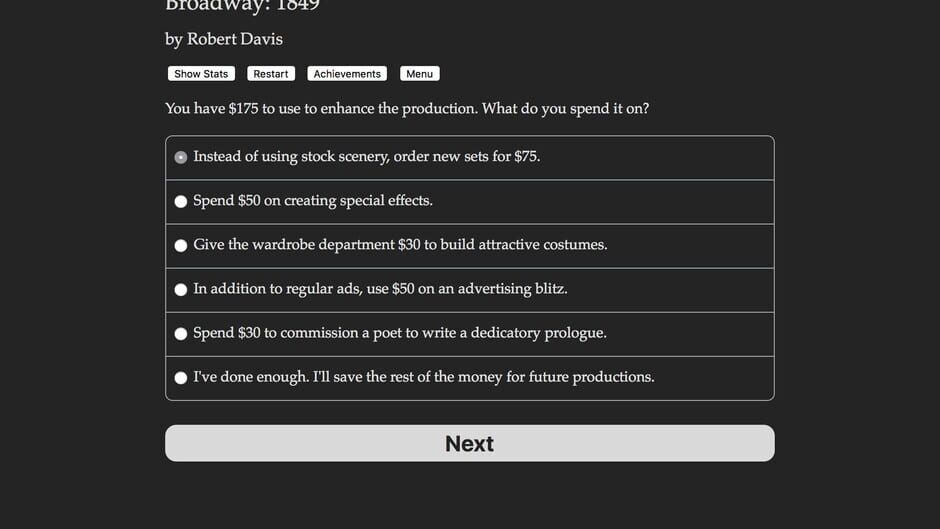 Broadway: 1849 Screenshot