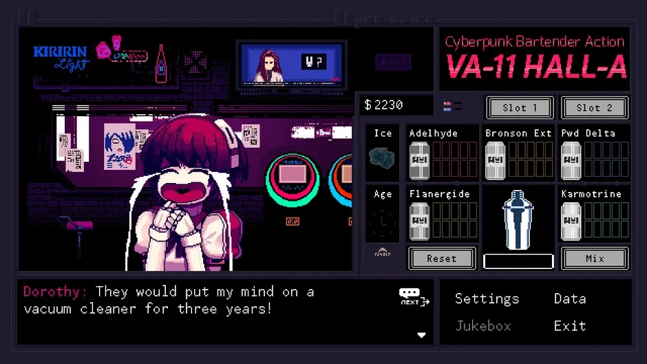VA-11 Hall-A: Cyberpunk Bartender Action, captura de tela 5