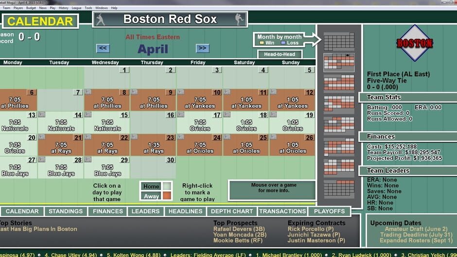 Baseball Mogul Diamond Screenshot