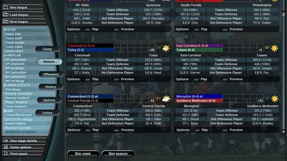 Bowl Bound College Football Screenshot