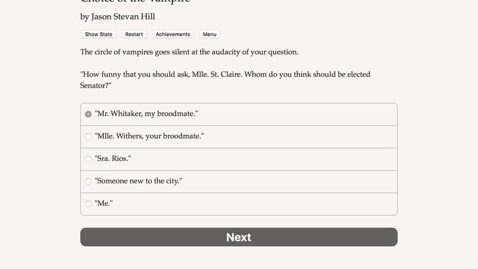 Choice of the Vampire Screenshot