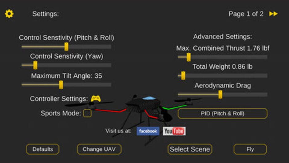 สกรีนช็อตจาก QuadcopterFx Simulator (รูปที่ 7)