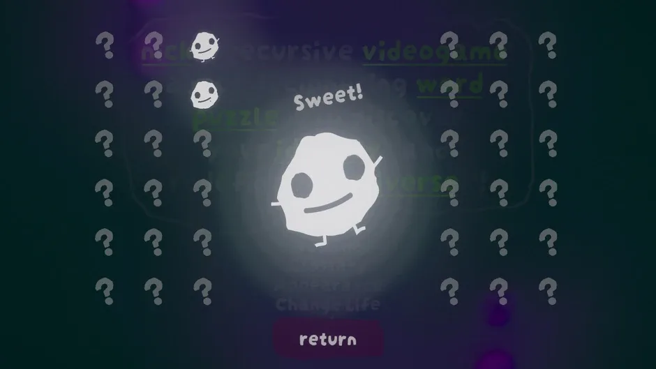 Кадър от Nick's Recursive Videogame About Deciphering Word Puzzles to Discover Your Identity and Redefine the Universe!