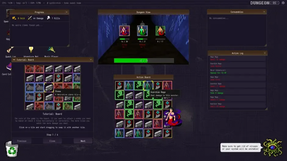 Screenshot de DungeonOS