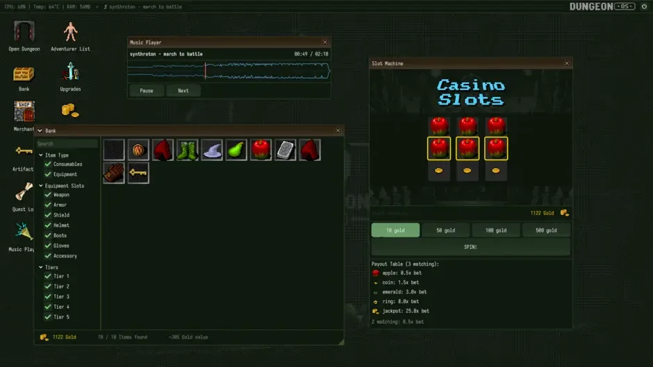 Screenshot de DungeonOS