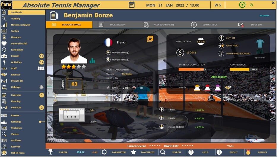 Absolute Tennis Manager Screenshot