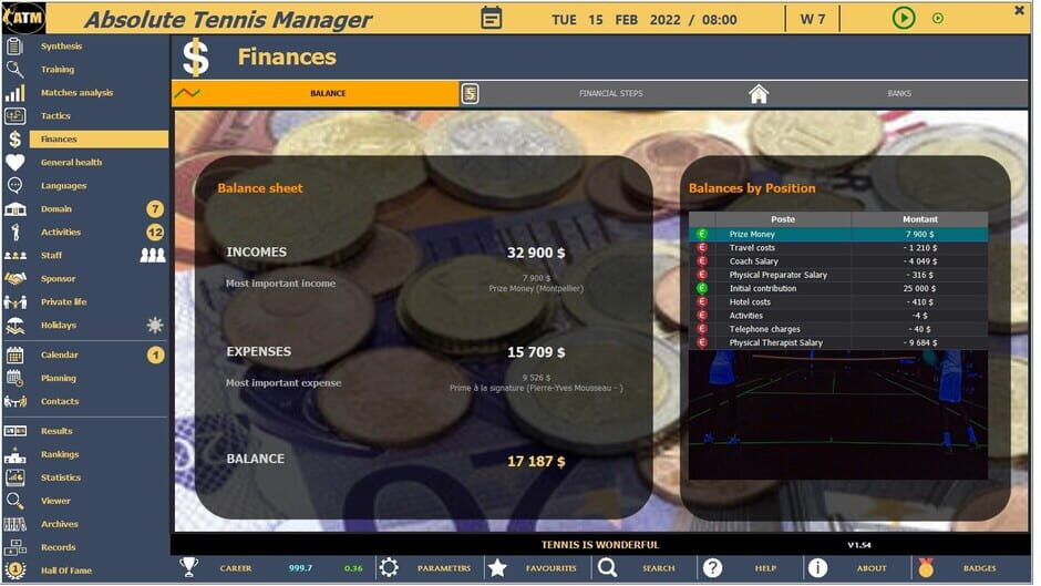 Absolute Tennis Manager Screenshot