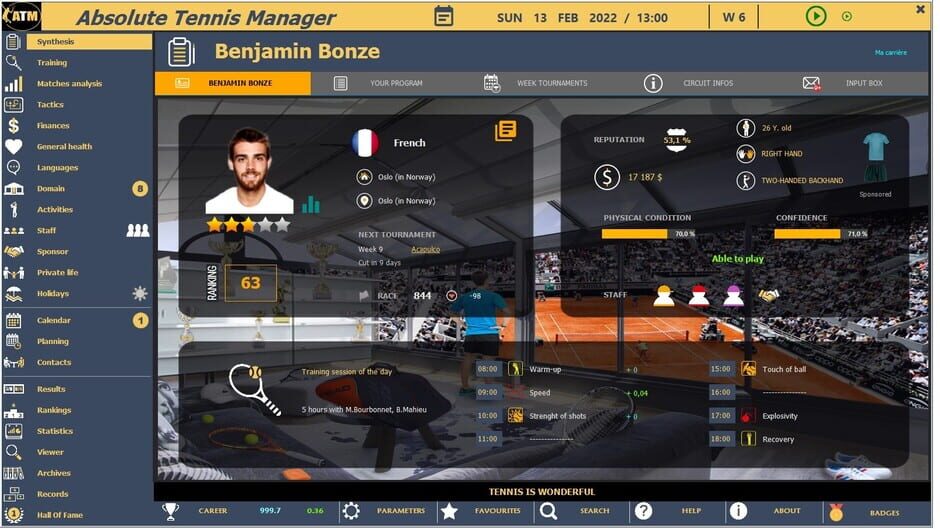 Absolute Tennis Manager Screenshot