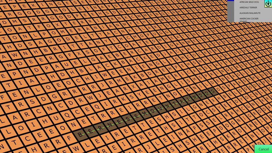 Wordsearch Attack Screenshot