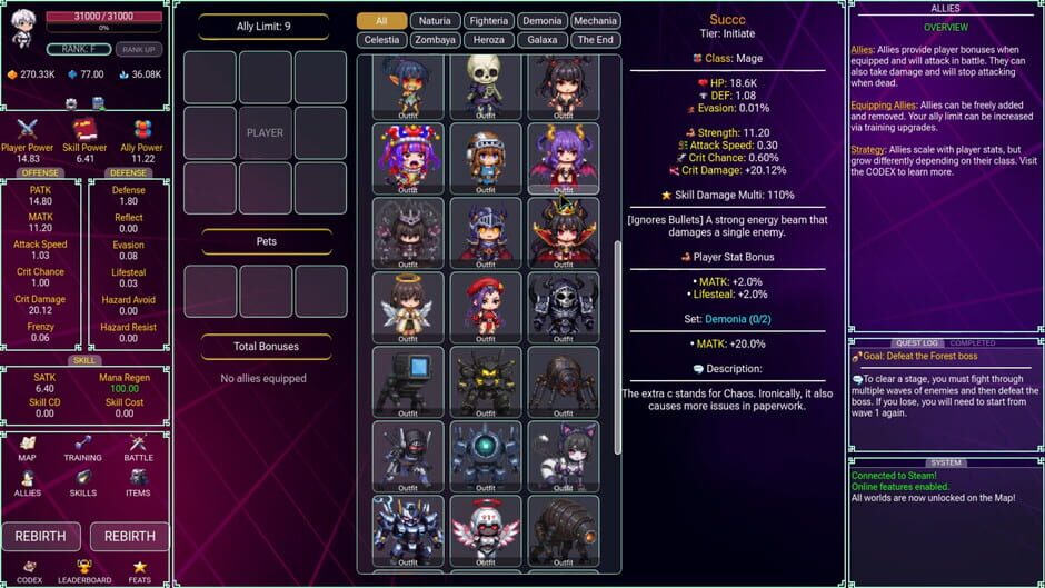 Screenshots Multiverse Idle