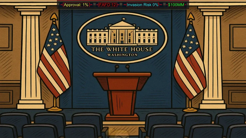 Screenshot de FAFO Executive Order Simulator