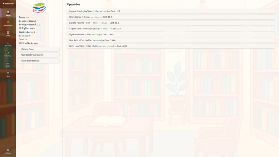 Idle Library Screenshot