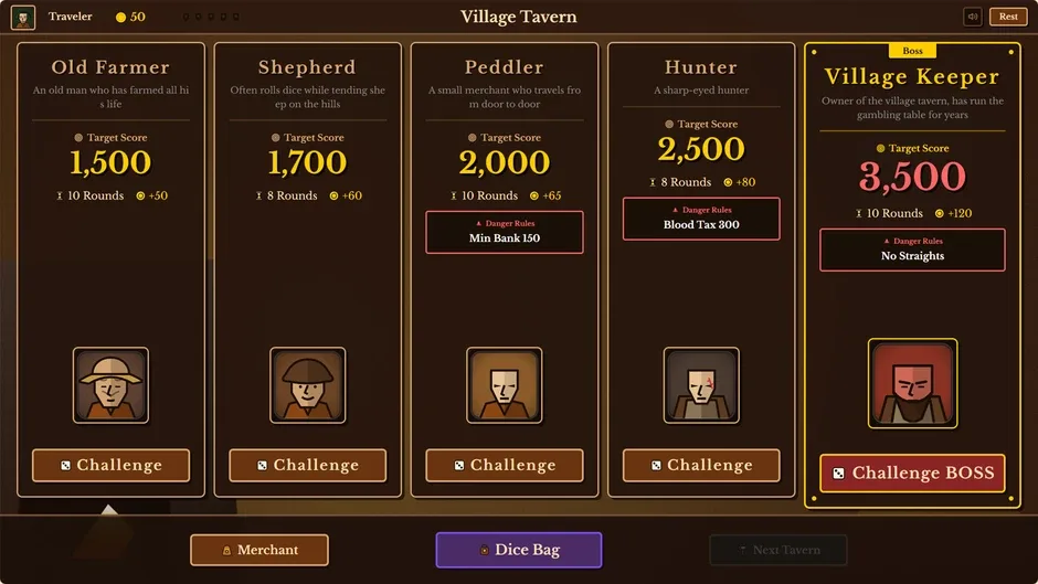 Кадър от Dice Tavern: Farkle Roguelike