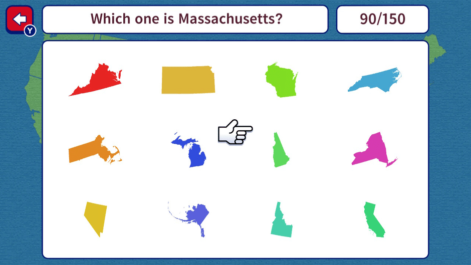 Geo Brain Boost! 50 U.S. States Silhouette Quiz Screenshot