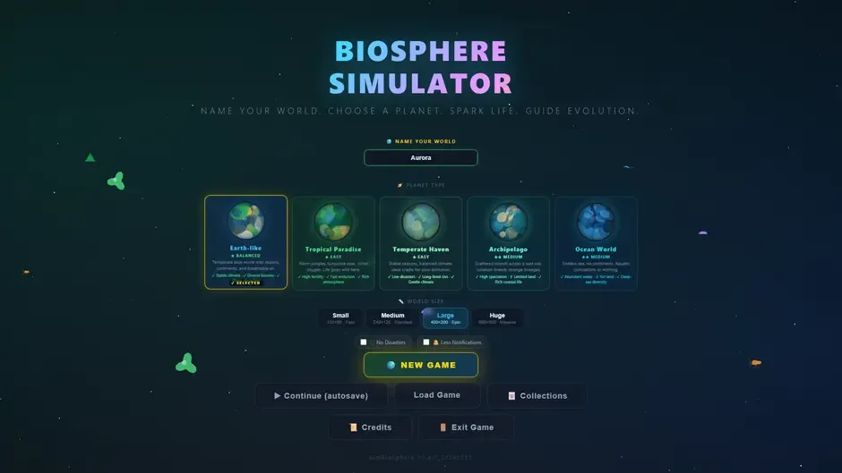 Кадър от Biosphere Simulator