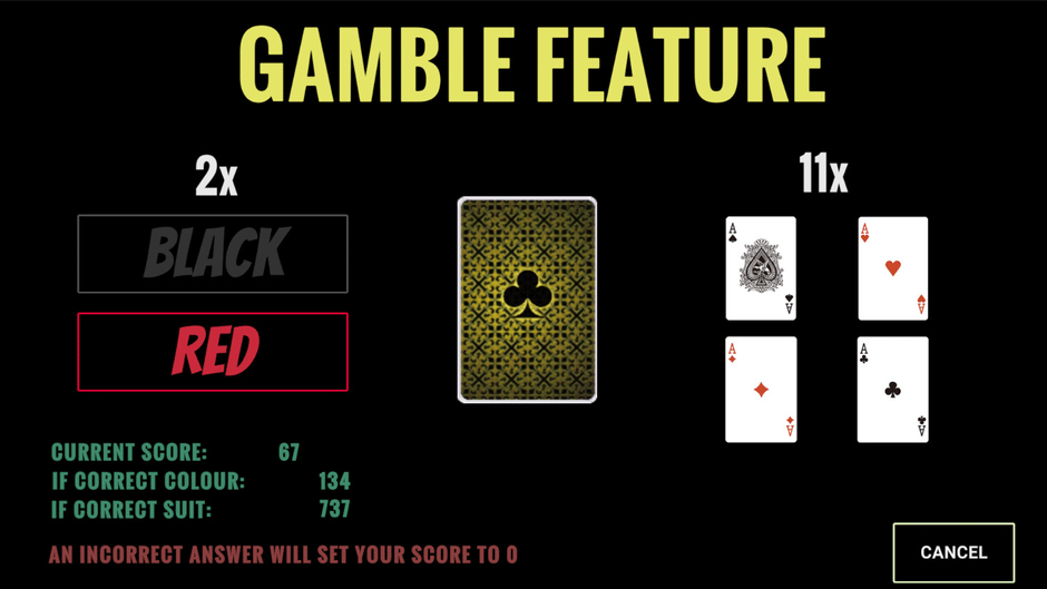 BlackJack Math Trainer Screenshot