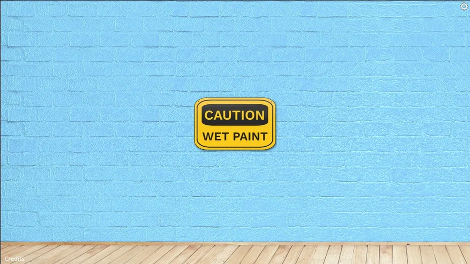 Кадър от Caution Wet Paint