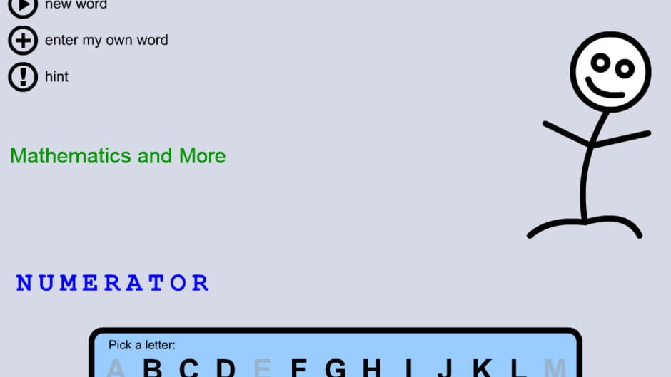 Hangman: Mathematics and More screenshot 1