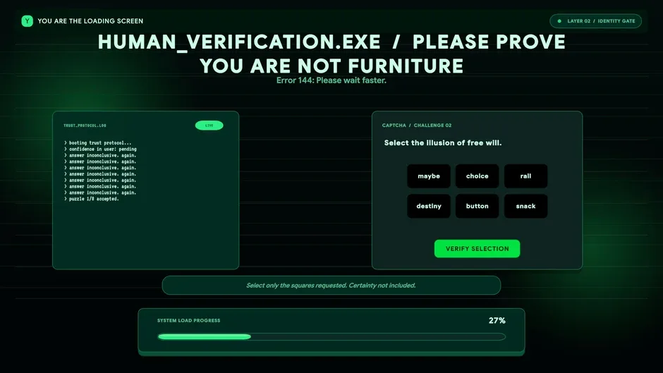 Кадър от You Are the Loading Screen