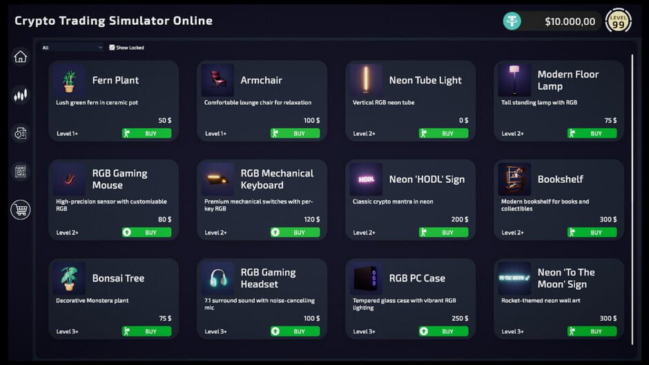 Screenshots Crypto Trading Simulator